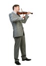 Businessman playing violin Royalty Free Stock Photo