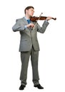 Businessman playing violin Royalty Free Stock Photo