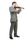 Businessman playing violin Royalty Free Stock Photo