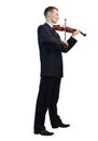 Businessman playing violin Royalty Free Stock Photo