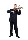 Businessman playing violin Royalty Free Stock Photo