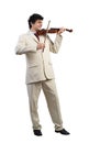 Businessman playing violin Royalty Free Stock Photo