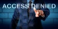 Businessman Pointing At ACCESS DENIED