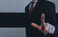 Businessman pointing with finger closeup concept image Royalty Free Stock Photo