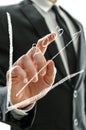 Businessman pointing at graph 2013 Royalty Free Stock Photo