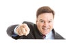 Businessman Pointing over Copyspace Royalty Free Stock Photo