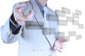 businessman pointing to leadership skill concept on virtual screen Royalty Free Stock Photo