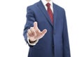 Businessman pointing or touching something Royalty Free Stock Photo