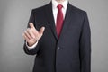 Businessman pointing or touching something Royalty Free Stock Photo