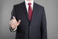 Businessman pointing or touching something Royalty Free Stock Photo