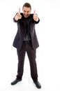 Businessman pointing towards camera Royalty Free Stock Photo