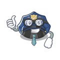 Businessman police hat in the character shape