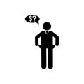Businessman, poor, thinking icon. Element of businessman pictogram icon. Premium quality graphic design icon. Signs and symbols