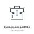 Businessman portfolio outline vector icon. Thin line black businessman portfolio icon, flat vector simple element illustration