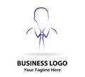 Businessman portrait line art logo, male icon