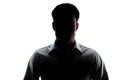 Businessman portrait silhouette wearing a open collar shirt Royalty Free Stock Photo