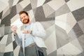 Businessman portrait on stairs Royalty Free Stock Photo