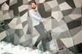 Businessman portrait on stairs Royalty Free Stock Photo