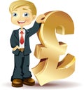 Businessman with a pound symbol