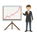 Businessman present growing business vector illustration