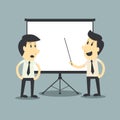 Businessman presenting, blank board