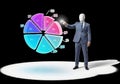 Businessman presenting data pie chart Royalty Free Stock Photo