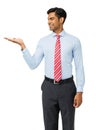 Businessman Presenting Invisible Product