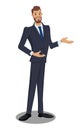 Businessman is presenting something