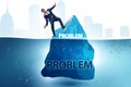 The businessman in problem concept with iceberg