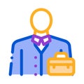 Businessman profession icon vector outline illustration