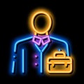businessman profession neon glow icon illustration