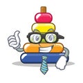 Businessman pyramid ring character cartoon