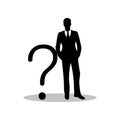 Businessman question idea, Businessman with question mark