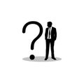 Businessman question idea, Businessman with question mark