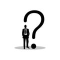 Businessman question idea, Businessman with question mark