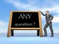 Businessman questions - 3D render Royalty Free Stock Photo