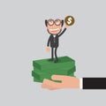 Businessman Raise Hand Up With A Coin Refer To Be A Millionaire Concept Royalty Free Stock Photo