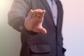 Businessman reach out hand.