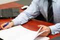 Businessman reading contract Royalty Free Stock Photo