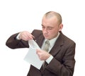 Businessman reading document Royalty Free Stock Photo