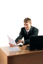 Businessman reading documents Royalty Free Stock Photo