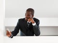 Businessman reading emails