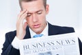 Businessman Reading Newspaper Royalty Free Stock Photo