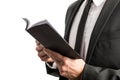 Businessman reading from a notebook Royalty Free Stock Photo
