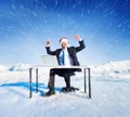 Businessman Ready for Christmas Cheerful Concept Royalty Free Stock Photo
