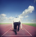 Businessman ready to start Royalty Free Stock Photo