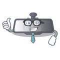 Businessman rear view mirror in cartoon shape