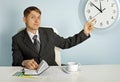 Businessman recalls saving time Royalty Free Stock Photo