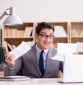 Businessman receiving letter in the office