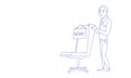 Businessman recruitment new job position vacancy sketch doodle horizontal